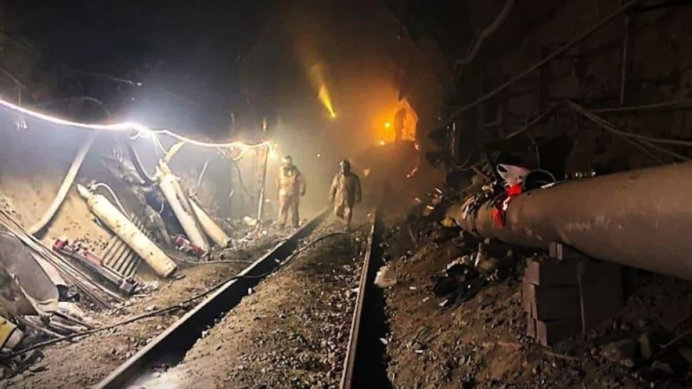 Por aquí corrio el alud que mato a dos trabajadores en Chile